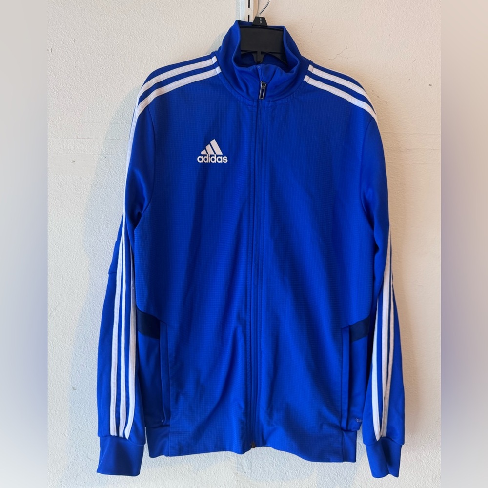Adidas Men's Blue and White Lightweight Jacket